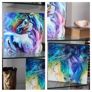 SOLD 🐎 Two Marcia Baldwin’s Blue Roan Horse Abstract Artwork